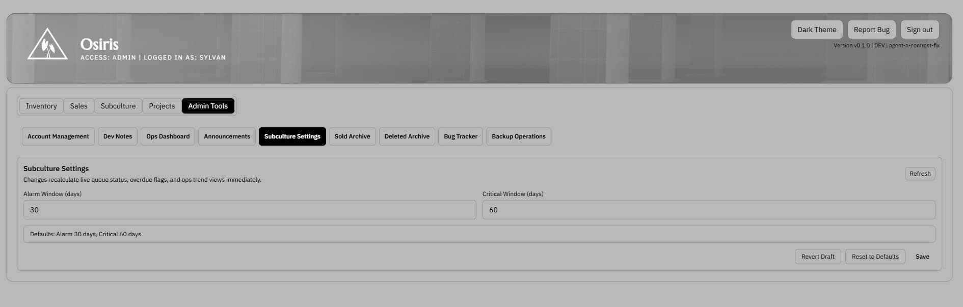 Alarm window screenshot showing overdue and time-sensitive batch activity